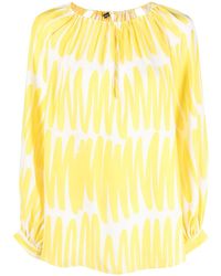 Kiton - Abstract-Print Silk Blouse - Lyst