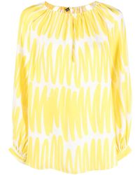 Kiton - Abstract-Print Silk Blouse - Lyst