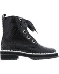 Pertini - Python-Print Lace-Up Ankle Boots - Lyst