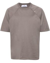Stone Island - Logo-embroidered Cotton T-shirt - Lyst