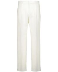 Ferragamo - Pleated Straight-Leg Trousers - Lyst