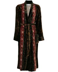 Pierre Louis Mascia Velvet Tie-waist Coat - Black