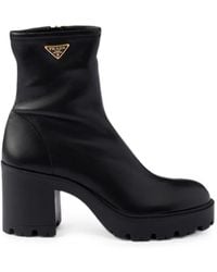 Prada - Bottines En Cuir Nappa Stretch - Lyst