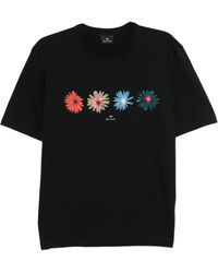Paul Smith - T-Shirt Mit Blumen-Print - Lyst