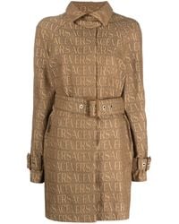 Versace - Embroidered Polyester Blend Trench Coatâ - Lyst