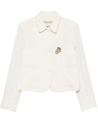 ODEEH - Crystal-Embellished Patch-Pocket Jacket - Lyst