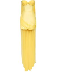 POST MERIDIEM - Corset Train Mini Dress - Lyst