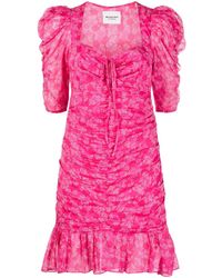 Isabel Marant - Floral-print Ruched Mini Dress - Lyst