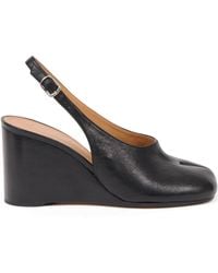 Maison Margiela - Tabi Wedge Leather Pumps - Lyst