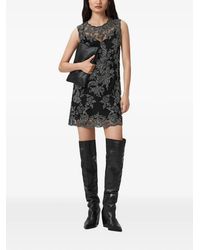 chinese dress ladies AllSaints Mika Valentine Leather Mini Dress