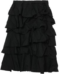 COMME DES GARÇON BLACK - Ruffled Midi Skirt - Lyst