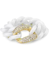 SHAY - 18K Medium Link Diamond Ring - Lyst