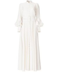 MOOS STUDIO - Buttoned Belted Maxi Dress - Lyst