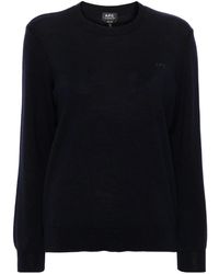 A.P.C. - Embroidered-Logo Sweater - Lyst