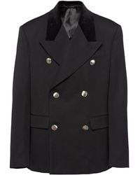 Prada - Blazer En Laine À Boutonnière Croisée - Lyst