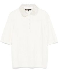 Maje - Gestricktes Poloshirt Mit Verziertem Kragen - Lyst