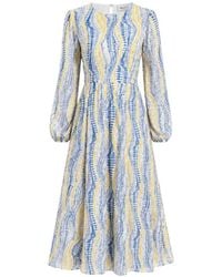 Baruni - Printed Cut-Out Midi Dress - Lyst