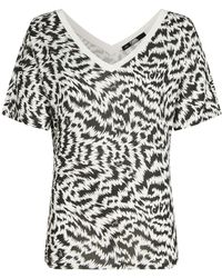 Karl Lagerfeld - Zebra-print V-neck T-shirt - Lyst
