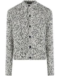 Prada - Cardigan En Maille Épaisse À Boutonnière - Lyst