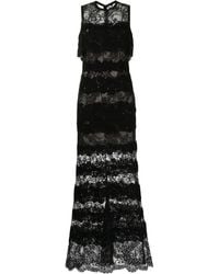 Elie Saab - Macrame Lace-panelled Sleeveless Gown - Lyst