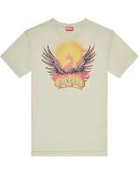 DIESEL - Regular T-Shirt With Phoenix Print - Lyst