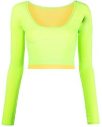 Sunnei - Layered Long-Sleeved Crop Top - Lyst