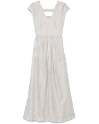 Emporio Armani - Linen V-Neck Long Dress - Lyst