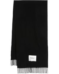 Dondup - Logo-patch Fringed Wool Scarf - Lyst