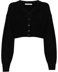 Alexander Wang - Cardigan Crop Con Logo Goffrato - Lyst