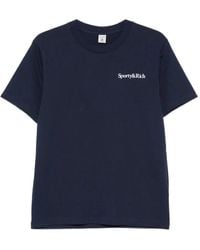 Sporty & Rich - Play Tennis Logo-Print Slogan-Print T-Shirt - Lyst