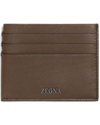 ZEGNA - Tarjetero de piel con logo - Lyst