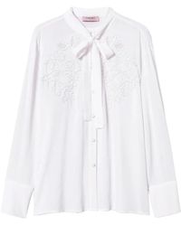 Twinset - Georgette Blouse Met Borduurwerk - Lyst