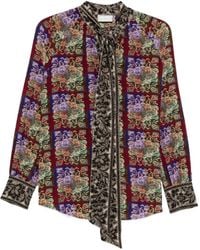 Pierre Louis Mascia - Patterned Tie-Neck Shirt - Lyst