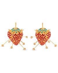 Balmain - Strawberry Ohrringe Mit Strass - Lyst