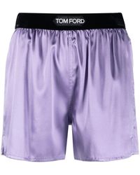 Tom Ford - Pantaloncini con fascia elastica e logo - Lyst