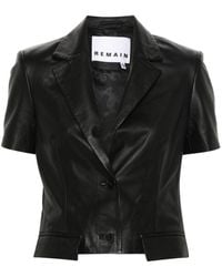 Remain - Cropped Leather Jacket - Lyst