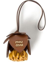 Miu Miu - Logo-Lettering Leather Bag Charm - Lyst