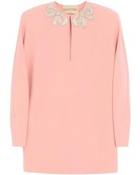 Valentino Garavani - Robe Courte En Crêpe Couture À Broderie - Lyst