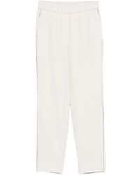 Peserico - Elastic-Waistband Side-Stripe Trousers - Lyst