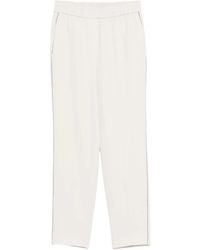 Peserico - Broek Met Elastische Tailleband En Zijstreep - Lyst