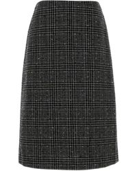 Fendi - Check-Pattern Midi Skirt - Lyst