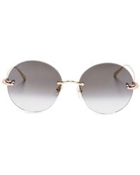 Cartier - Trinity Round-frame Sunglasses - Lyst