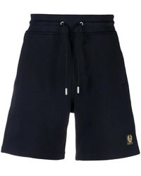 Belstaff - Logo-Patch Cotton Track Shorts - Lyst