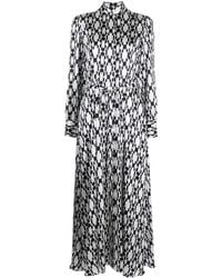 Kiton - Zijden Midi-jurk Met Geometrische Print - Lyst