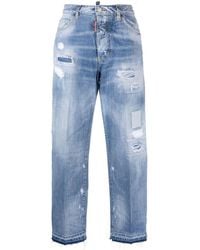 DSquared² - Gerade Jeans im Distressed-Look - Lyst