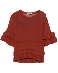 Twinset - Ruffled Knitted Top - Lyst