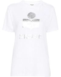 Isabel Marant - Koldi Linen Logo T-Shirt - Lyst