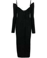 Philosophy Di Lorenzo Serafini - Robe En Maille Nervurée À Col V - Lyst
