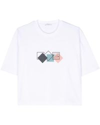 Peserico - T-Shirt mit Logo-Print - Lyst