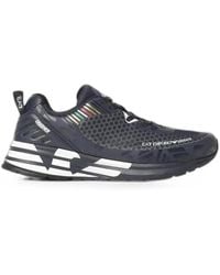 EA7 - Logo-Print Low-Top Sneakers - Lyst